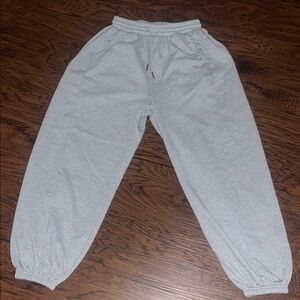 Light Gray Women's Elastic Waist Jogger Sweatpants
